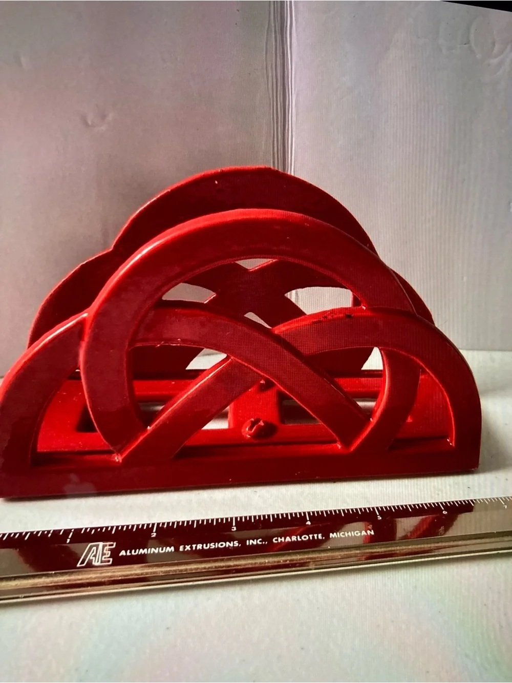 Red Decorative Celtic Knot Napkin Holder Farmhouse Cast Iron